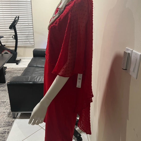glamour nights red cape dress/size 14/nwt - Picture 14 of 15